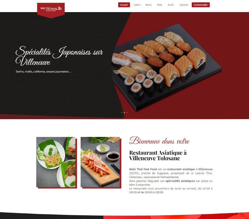 Conception Site Vitrine Maki Thai Conception Site Vitrine Maki Thai